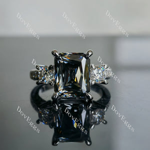 Doveggs criss cut three-stone stardust grey moissanite engagement ring