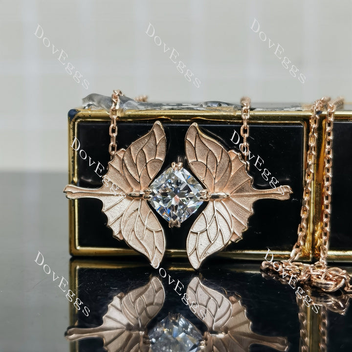 Cushion Pave Lab Grown Diamond Pendant Necklace