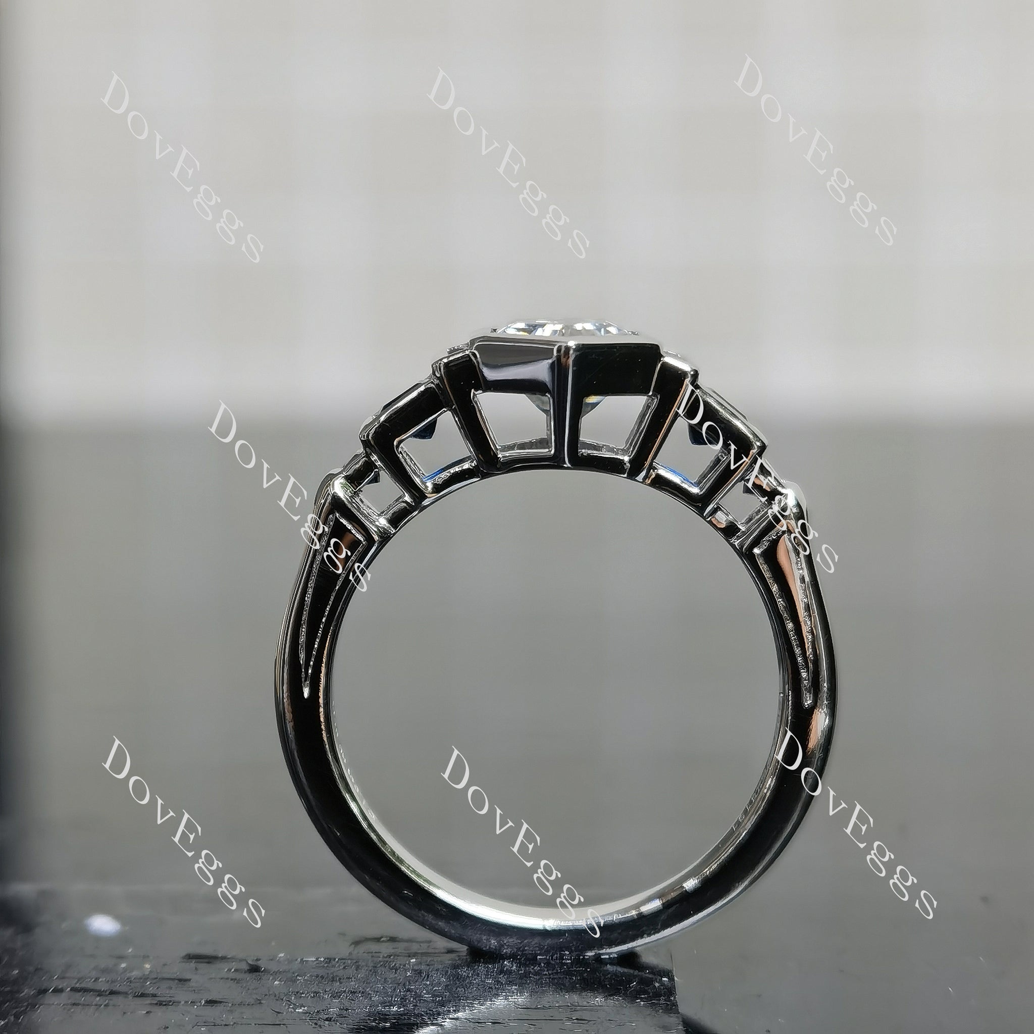 Doveggs Dovie Doutch Marquise cut channel bezel stardust grey moissanite engagement ring