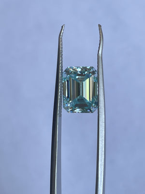 Doveggs emerald 3ct accident color Vivid light blue moissanite loose stone