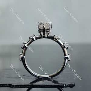 Doveggs pear pave moissanite engagement ring