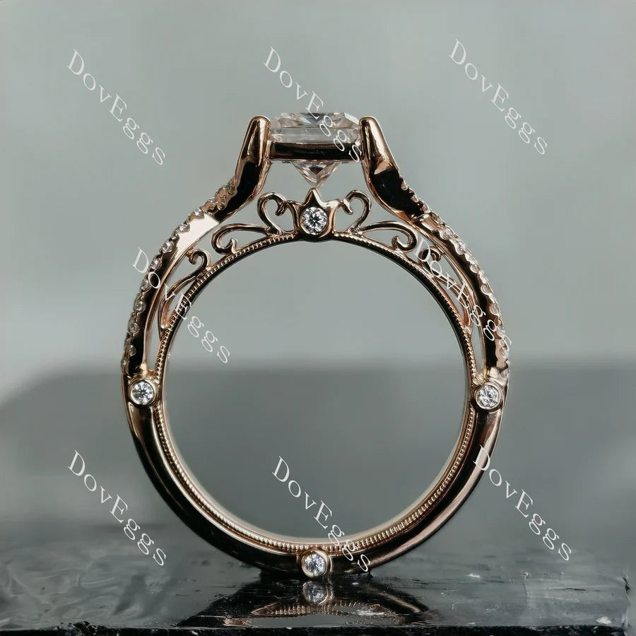 Doveggs half eternity pave split shank engagement ring only semi-mount only(Exclusively to DovEggs Stones)