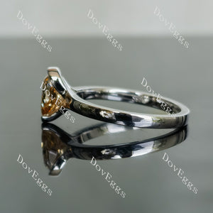 Kindal pear solitaire colored moissanite engagement ring