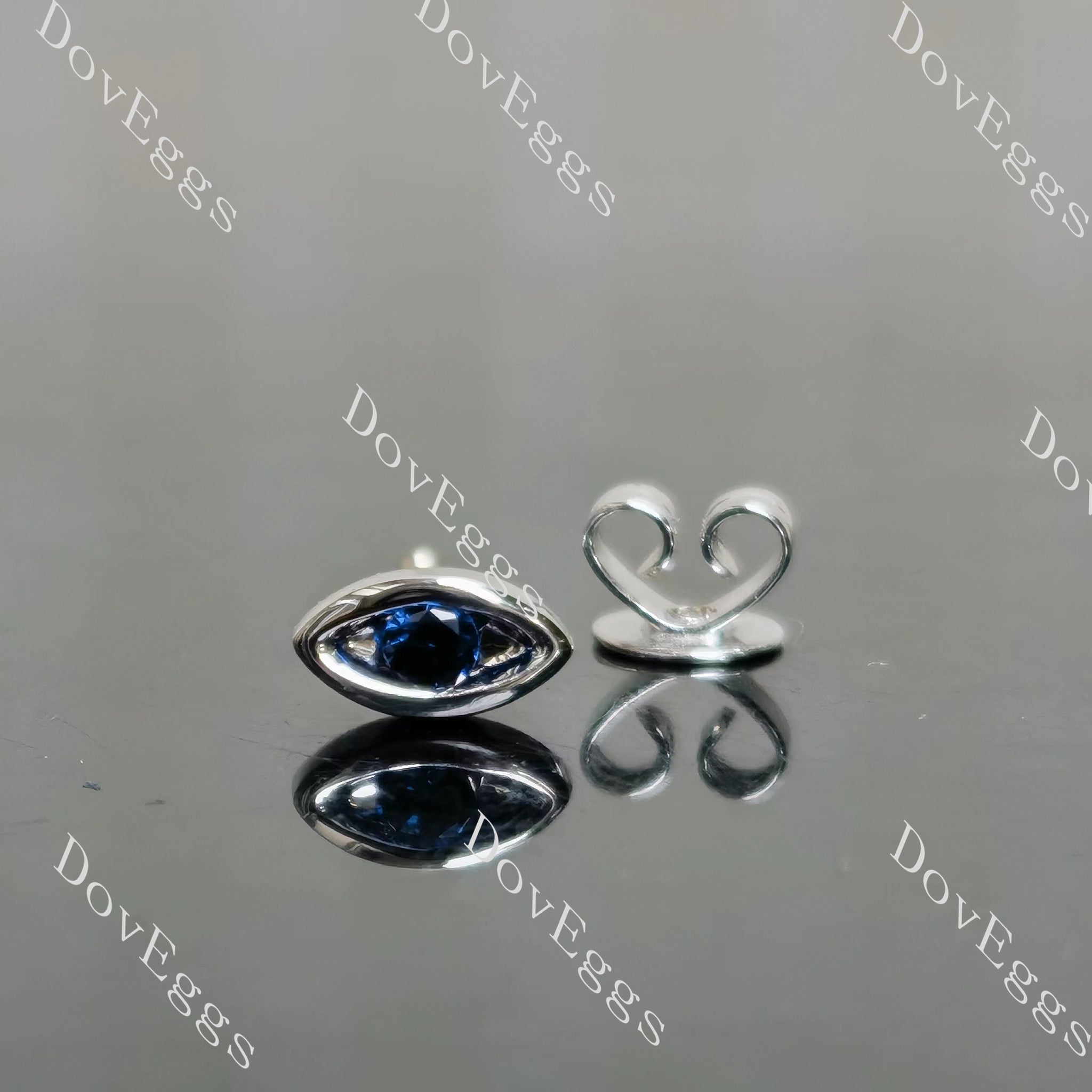 Doveggs round colored gem/moissanite/lab grown diamond eye earstuds(A pair of stud earrings)