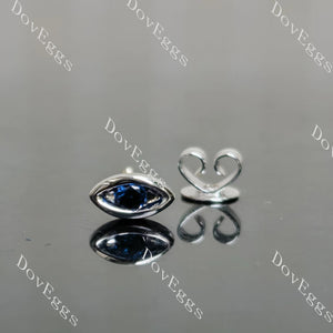 Doveggs round colored gem/moissanite/lab grown diamond eye earstuds(A pair of stud earrings)
