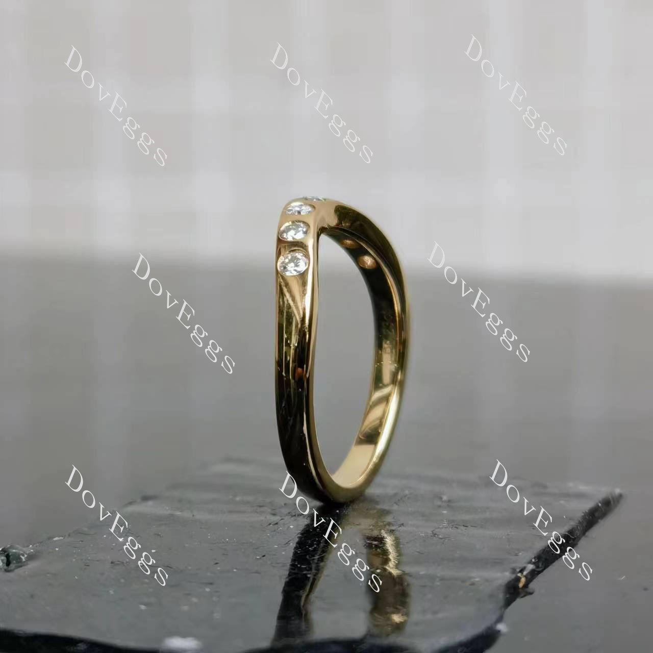 The Owen ring round moissanite/lab grown diamond wedding band-2.3mm band width