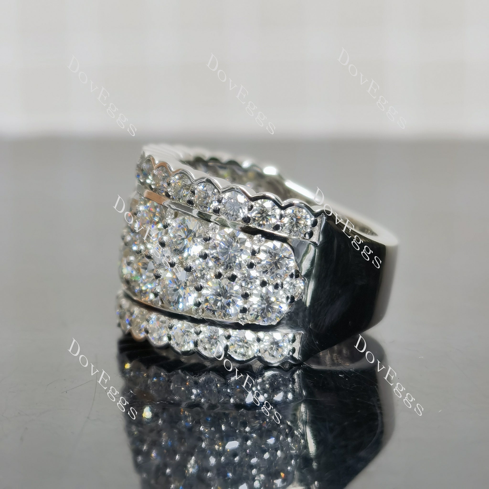 (size 6.25-6.5) Doveggs sterling silver Round moissanite wedding band