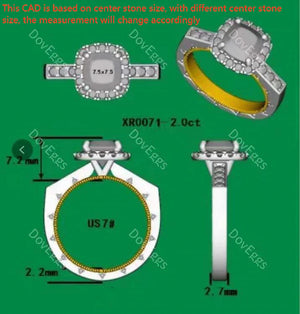 Doveggs pave halo engagement ring only semi-mount only(Exclusively to DovEggs Stones)