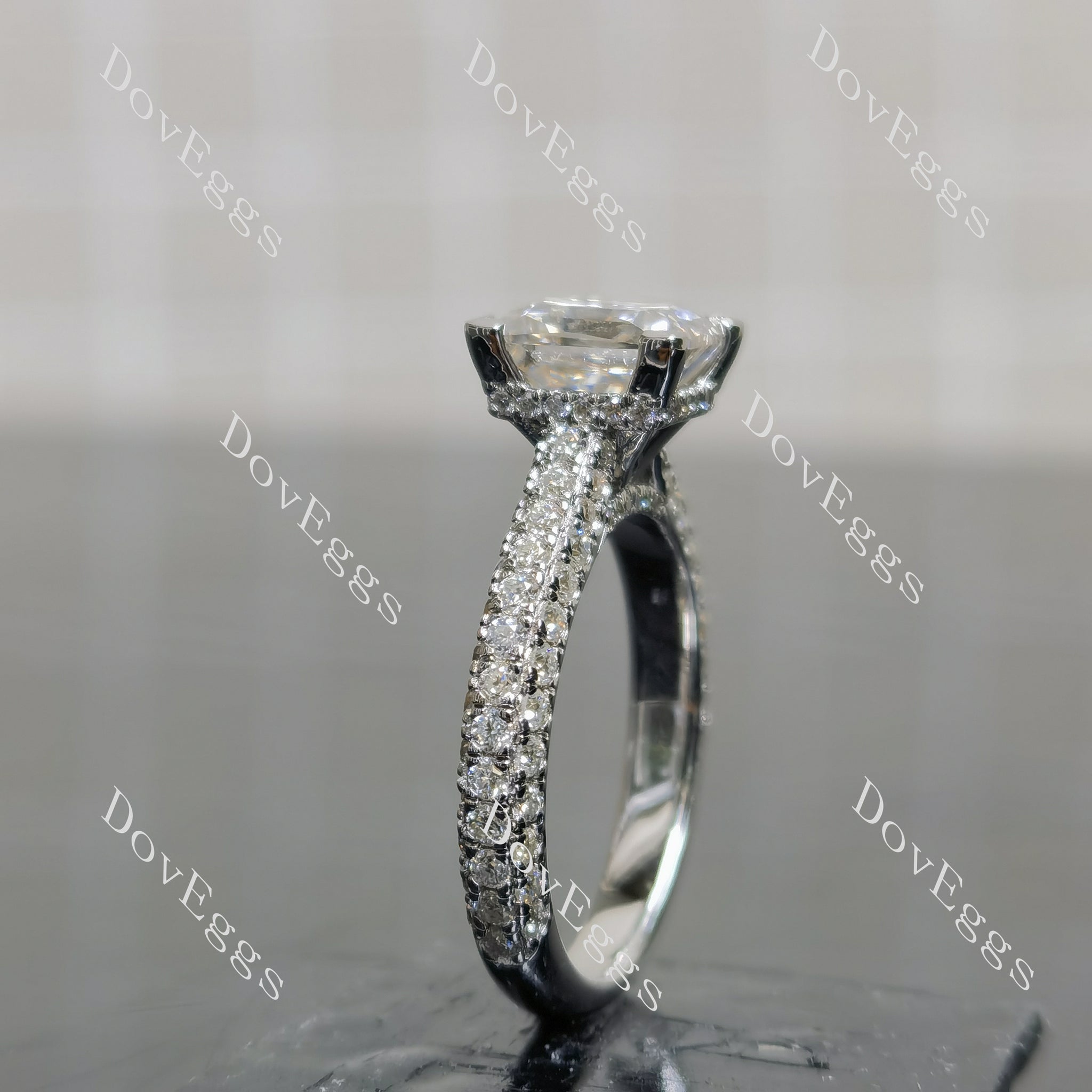 (size 5.75) Doveggs sterling silver 2ct Princess moissanite engagement ring