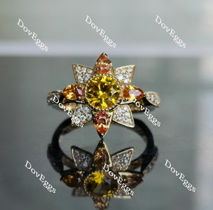 Doveggs round flower engagement ring only semi-mount only(Exclusively to DovEggs Stones)