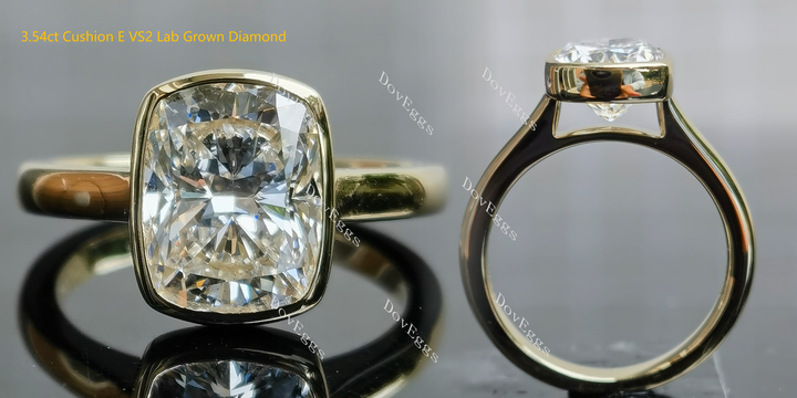 Solitaire bezel solitaire east-west engagement ring only semi-mount only(Exclusively to DovEggs Stones)