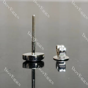 Doveggs round colored gem/moissanite/lab grown diamond eye earstuds(A pair of stud earrings)