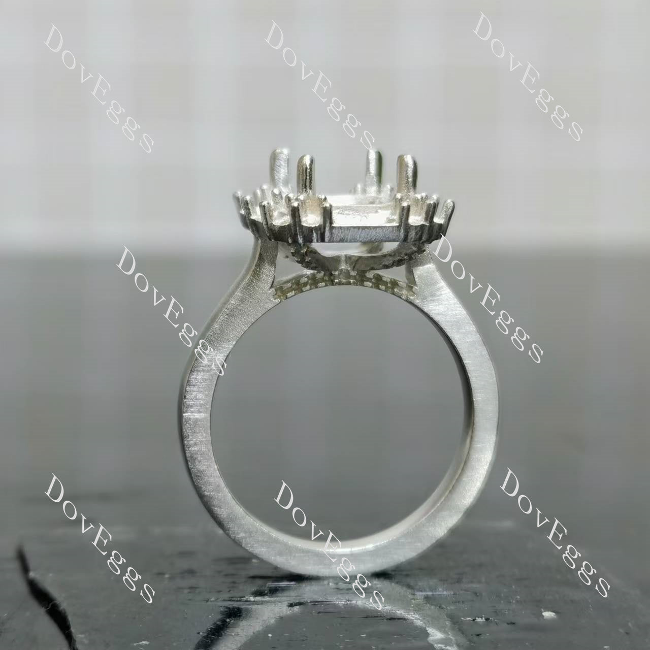 DovEggs halo pave engagement ring semi-mount only(Exclusively to DovEggs Stones)