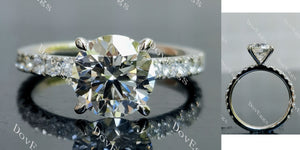  round pave Lab Grown Diamond Engagement Ring