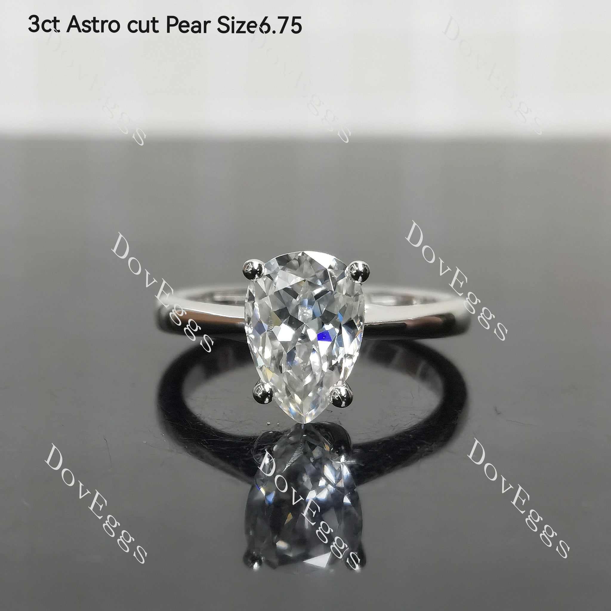 (Size 4.75-7.5) Doveggssterling silver moissanite engagement ring