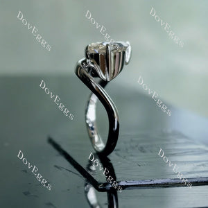 Doveggs two stones engagement ring semi-mount only(Exclusively to DovEggs Stones)