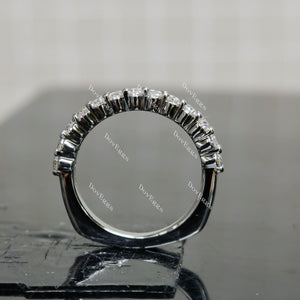 (size 4.75) Doveggs sterling silver oval moissanite wedding band