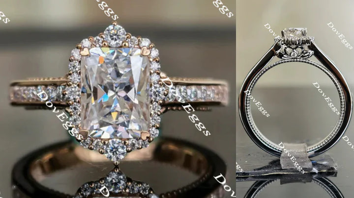 Doveggs halo pave engagement ring semi-mount only(Exclusively to DovEggs Stones) - DovEggs-Seattle