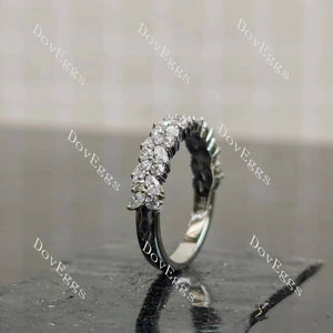 Doveggs marquise pave half eternity moissanite/lab grown diamond wedding band-2.5mm band width