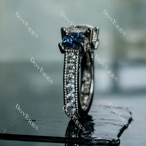 Doveggs three-stone channel set engagement ring only semi-mount only(Exclusively to DovEggs Stones)