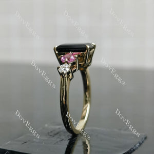 Doveggs emerald side stones colored gem engagement ring