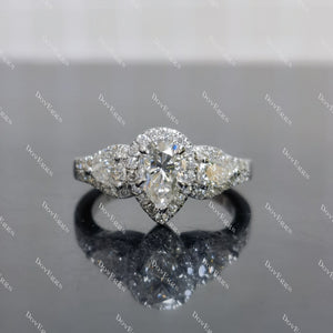 (size 6) Doveggs 1ct pear moissanite sterling silver engagement ring