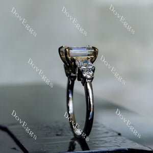 Doveggs emerald side stones moissanite engagement ring