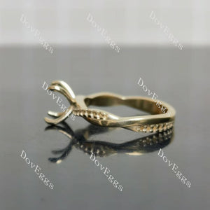 Doveggs pave curved engagement ring only semi-mount only(Exclusively to DovEggs Stones)