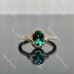 Doveggs oval halo colored gem engagement ring