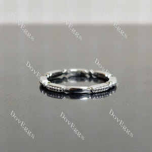 Doveggs small beaded stacking wedding band-2.0mm band width