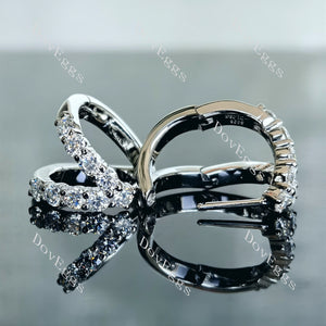 Doveggs round pave moissanite/lab grown diamond earrings