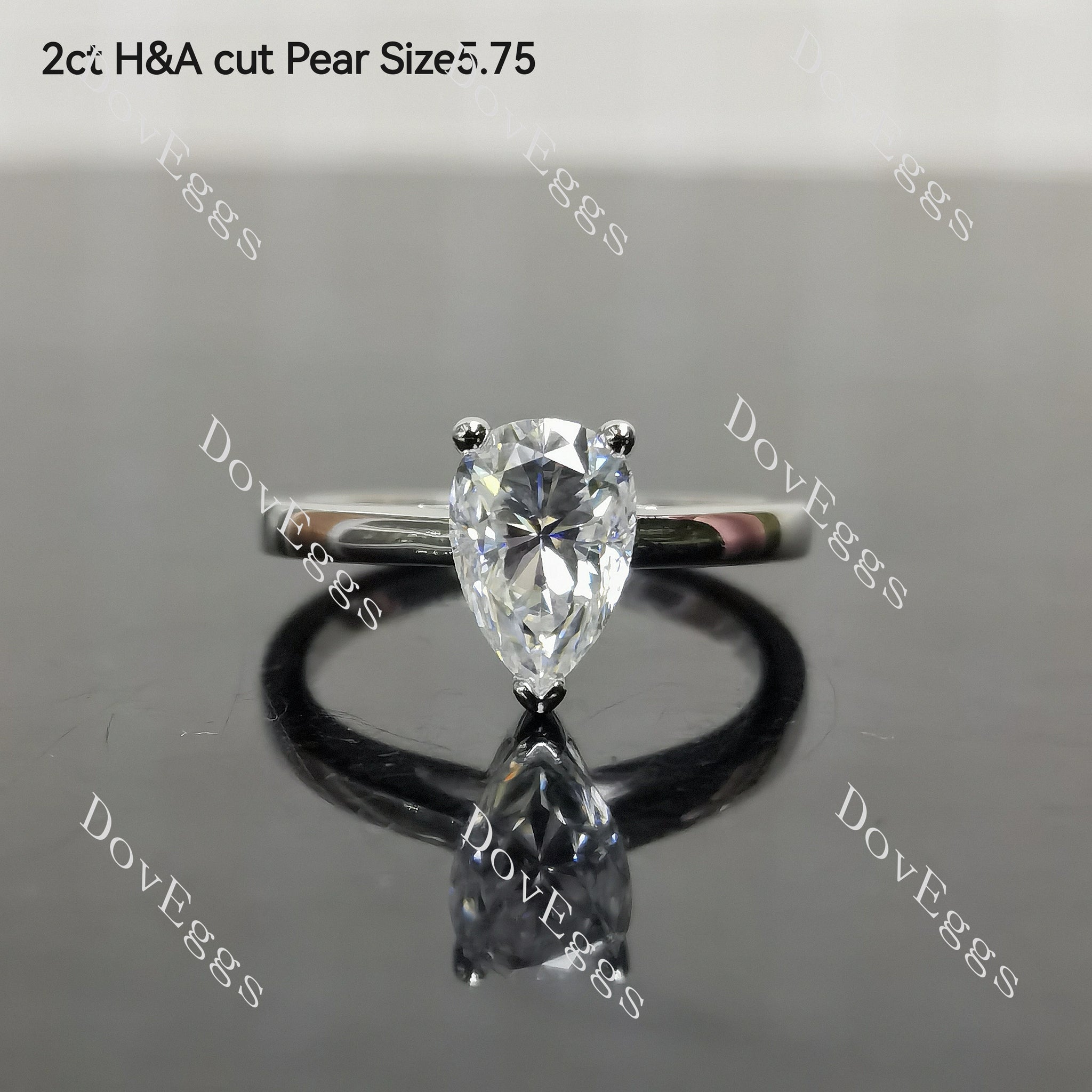 (Size 4.75-7.5) Doveggssterling silver moissanite engagement ring