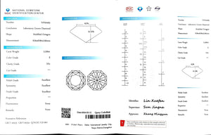 Doveggs 3.209ct Modified Octagon E color VS1 Clarity Excellent cut lab diamond stone(certified)