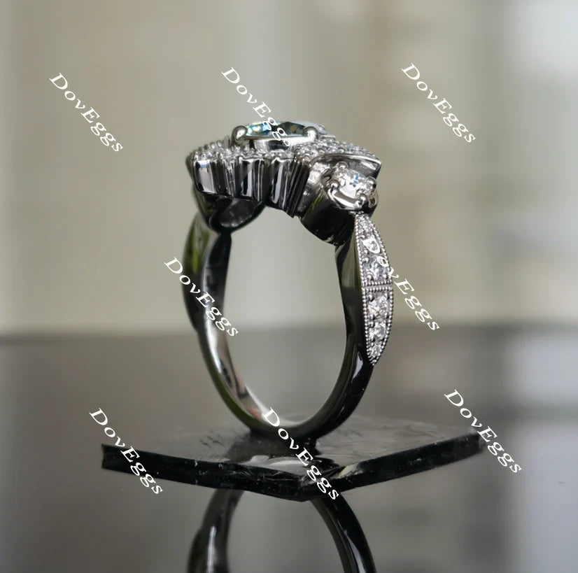 Doveggs art deco engagement ring only semi-mount only(Exclusively to DovEggs Stones)