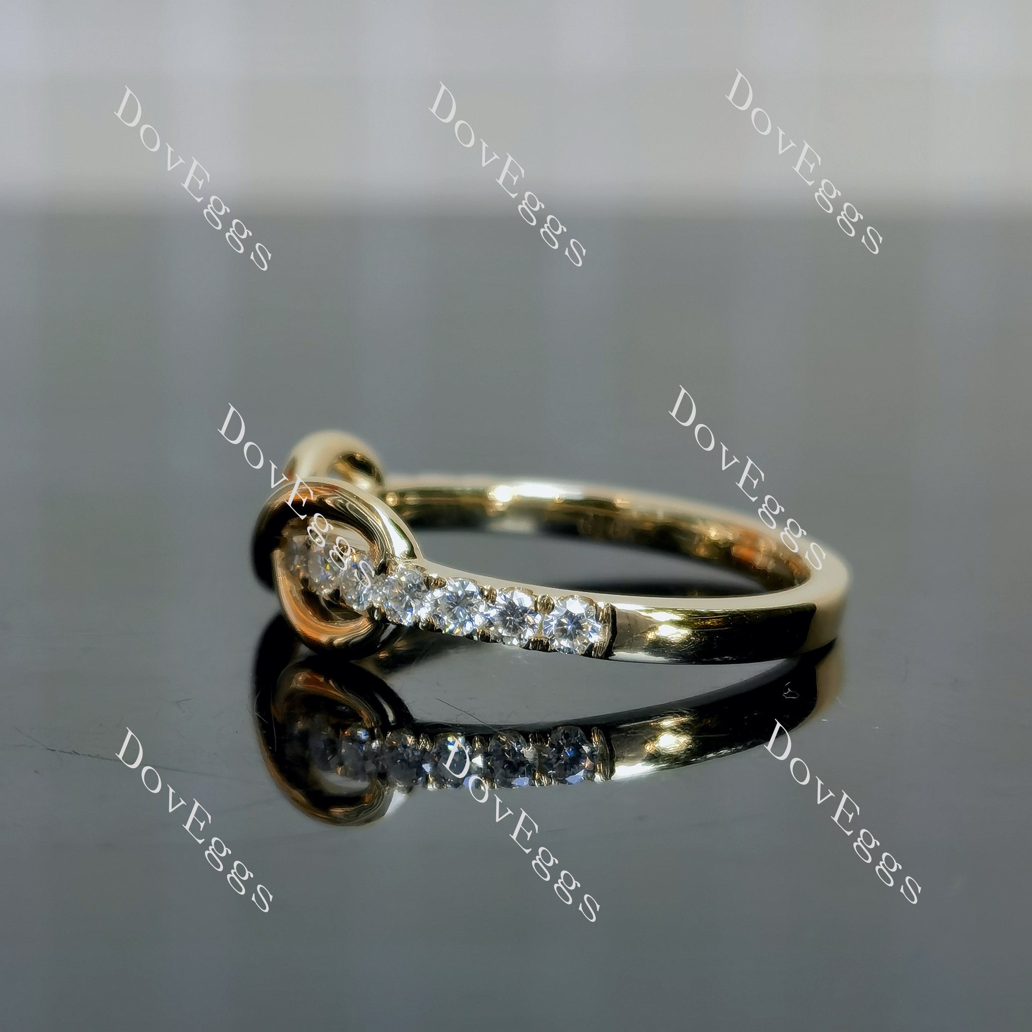DovEggs round half eternity pave moissanite/lab grown diamond wedding band-2.0mm band width
