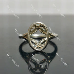 Doveggs bezel art deco solitaire engagement ring semi-mount only(Exclusively to DovEggs Stones)