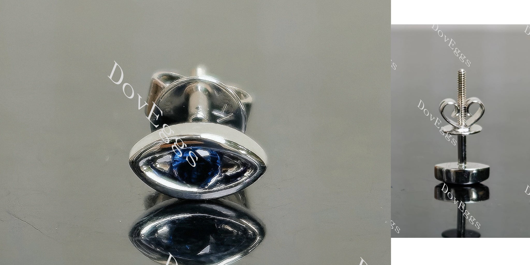 Doveggs round colored gem eye earstuds