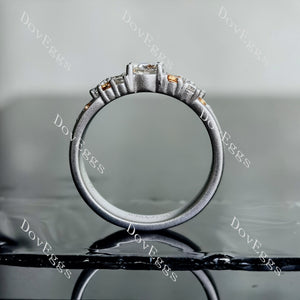 Doveggs round moissanite & colored gem wedding band-4.0mm band width