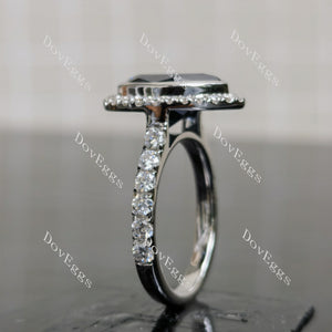 (size 8.25) Doveggs sterling silver 5ct pear twilight blue moissanite engagement ring