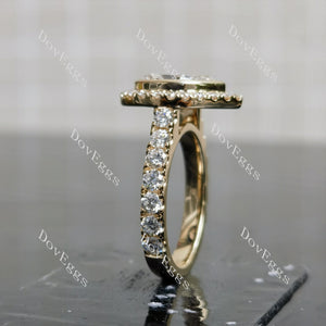 Doveggs Pear Bezel Halo Lab Grown Diamond Engagement Ring