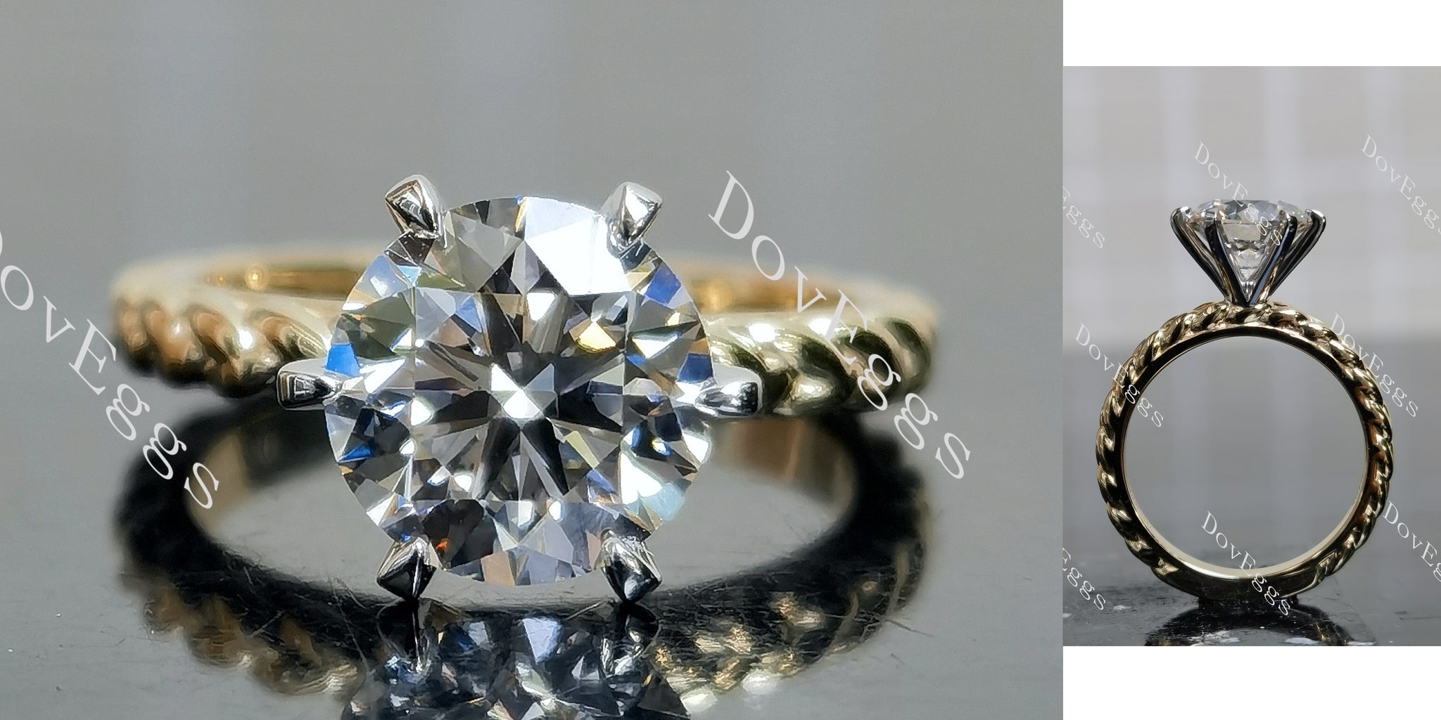 Round Pave Braided Lab Grown Diamond