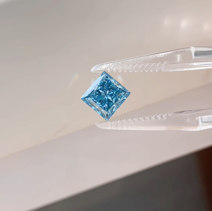 DovEggs 1.59ct princess fancy vivid blue VS1-LAB GROWN DIAMOND-CP694583283