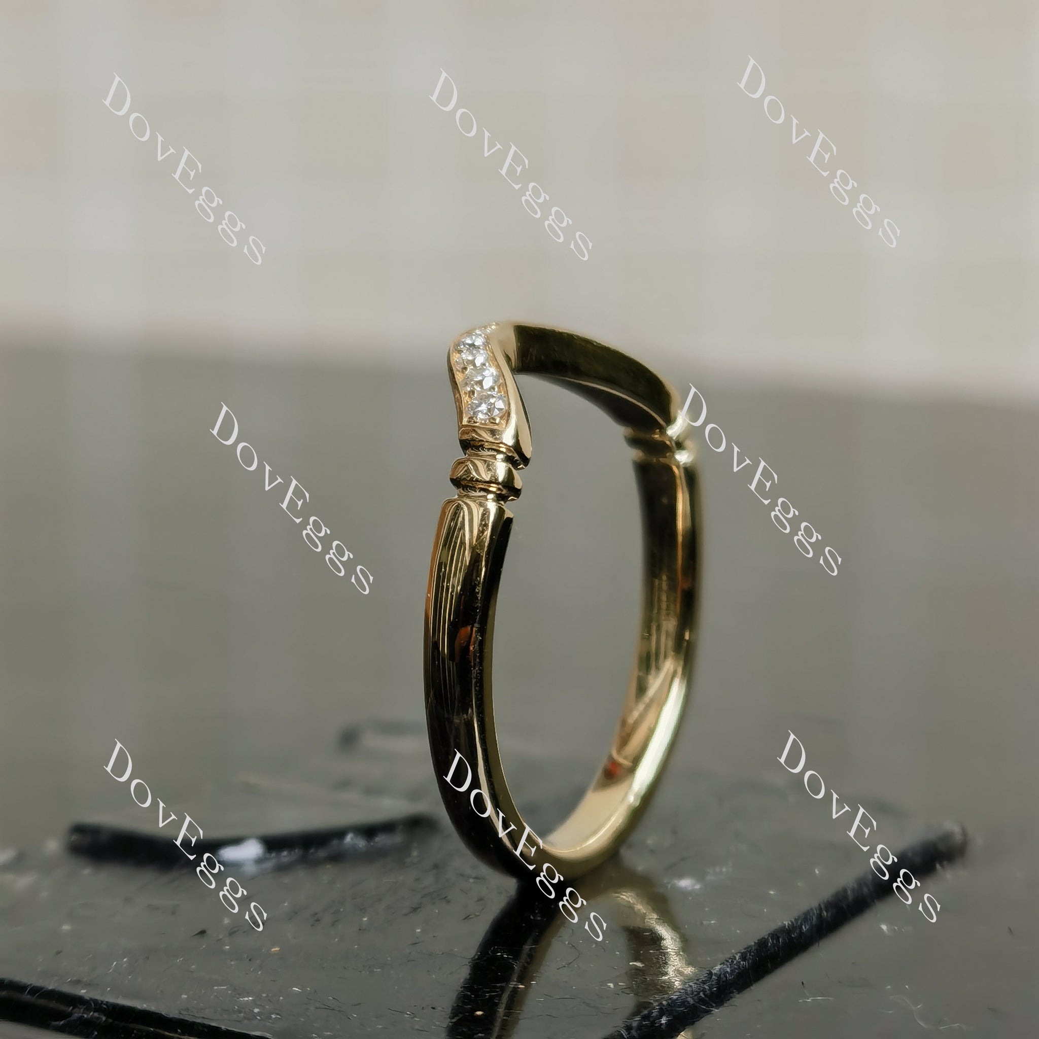 Doveggs round moissanite/lab grown diamond wedding band-2.3mm band width