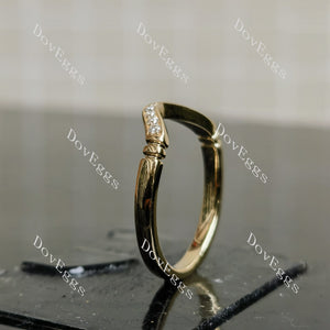 Doveggs round moissanite/lab grown diamond wedding band-2.3mm band width