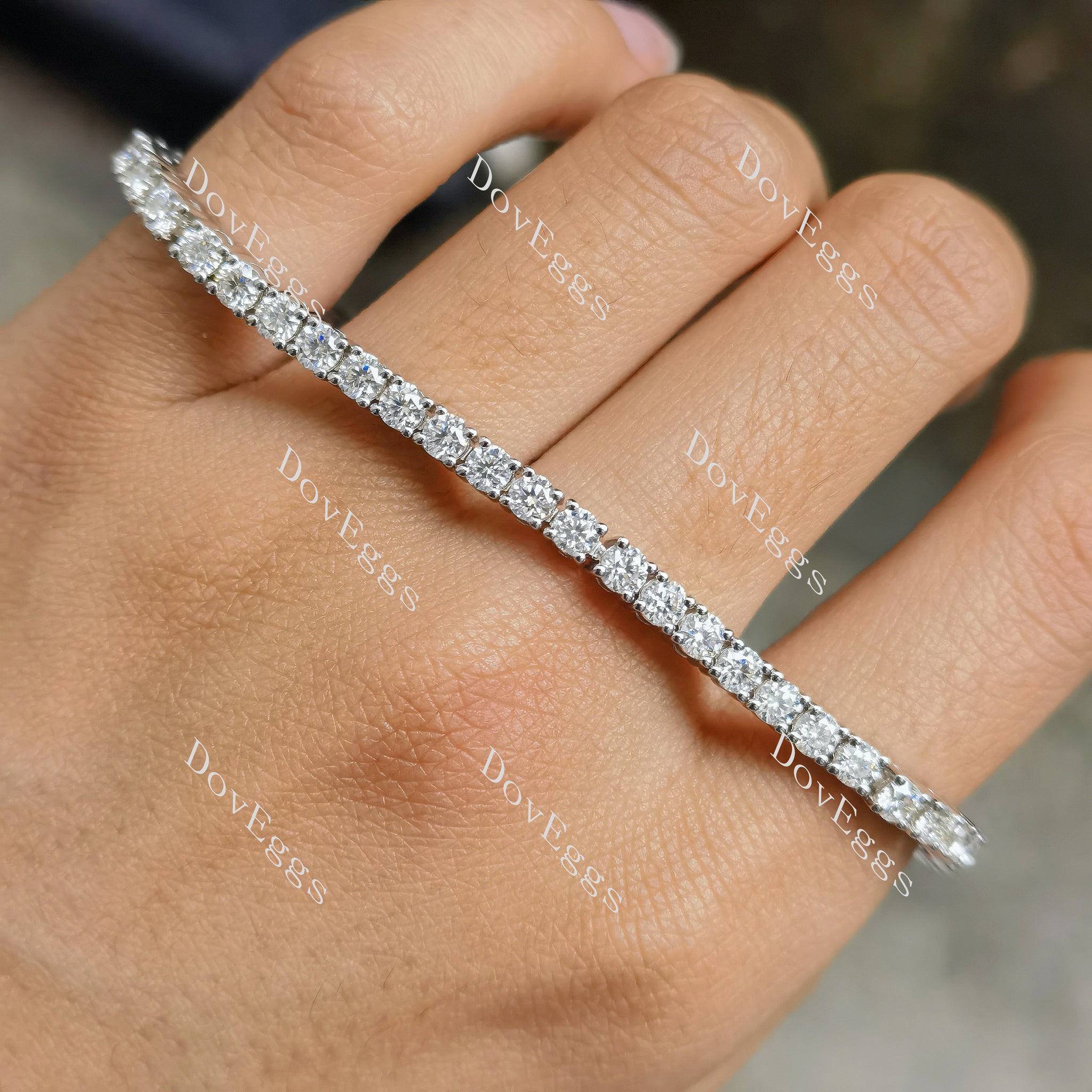 (6.5 inch) Doveggs 3mm round moissanite Tennis bracelet