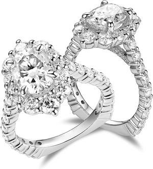 Doveggs 2ct oval moissanite engagement ring