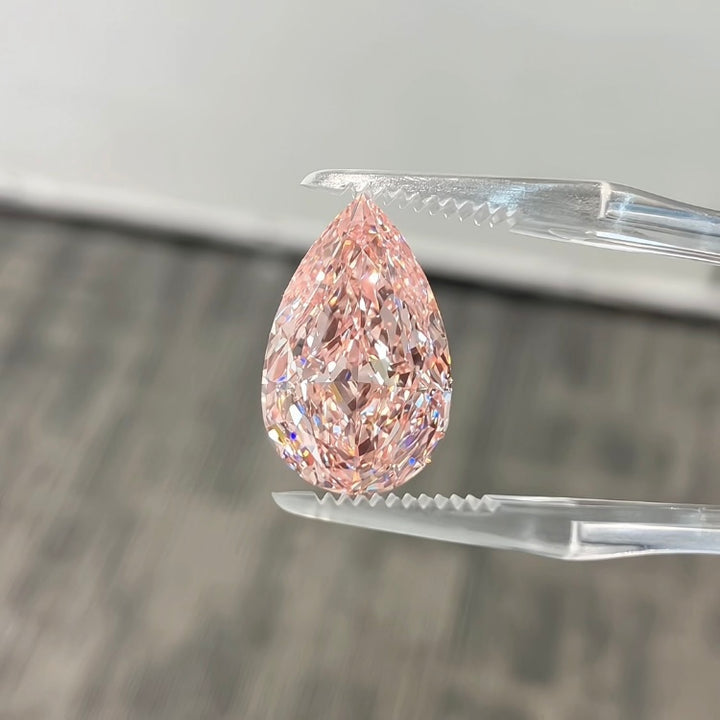 DovEggs 10.28ct pear fancy vivid pink VVS2-LAB GROWN DIAMOND-EVD704518557