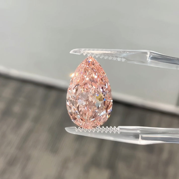 DovEggs 10.57ct pear fancy vivid pink VS1-LAB GROWN DIAMOND-CPEVD696544619