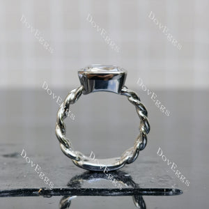 Doveggs Modified Elongated Cushion Bezel Solitaire Lab Grown Diamond Engagement Ring