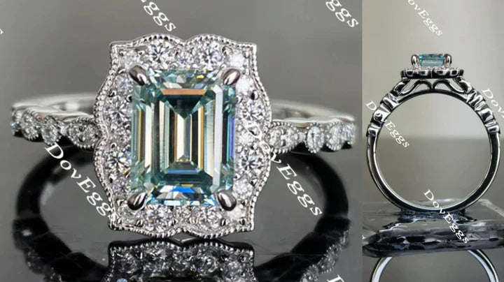 DovEggs art deco halo engagement ring only semi-mount only(Exclusively to DovEggs Stones) - DovEggs-Seattle